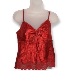 Warner's Sleepwear Y2K Satin Cami with Lace Trim Size Medium